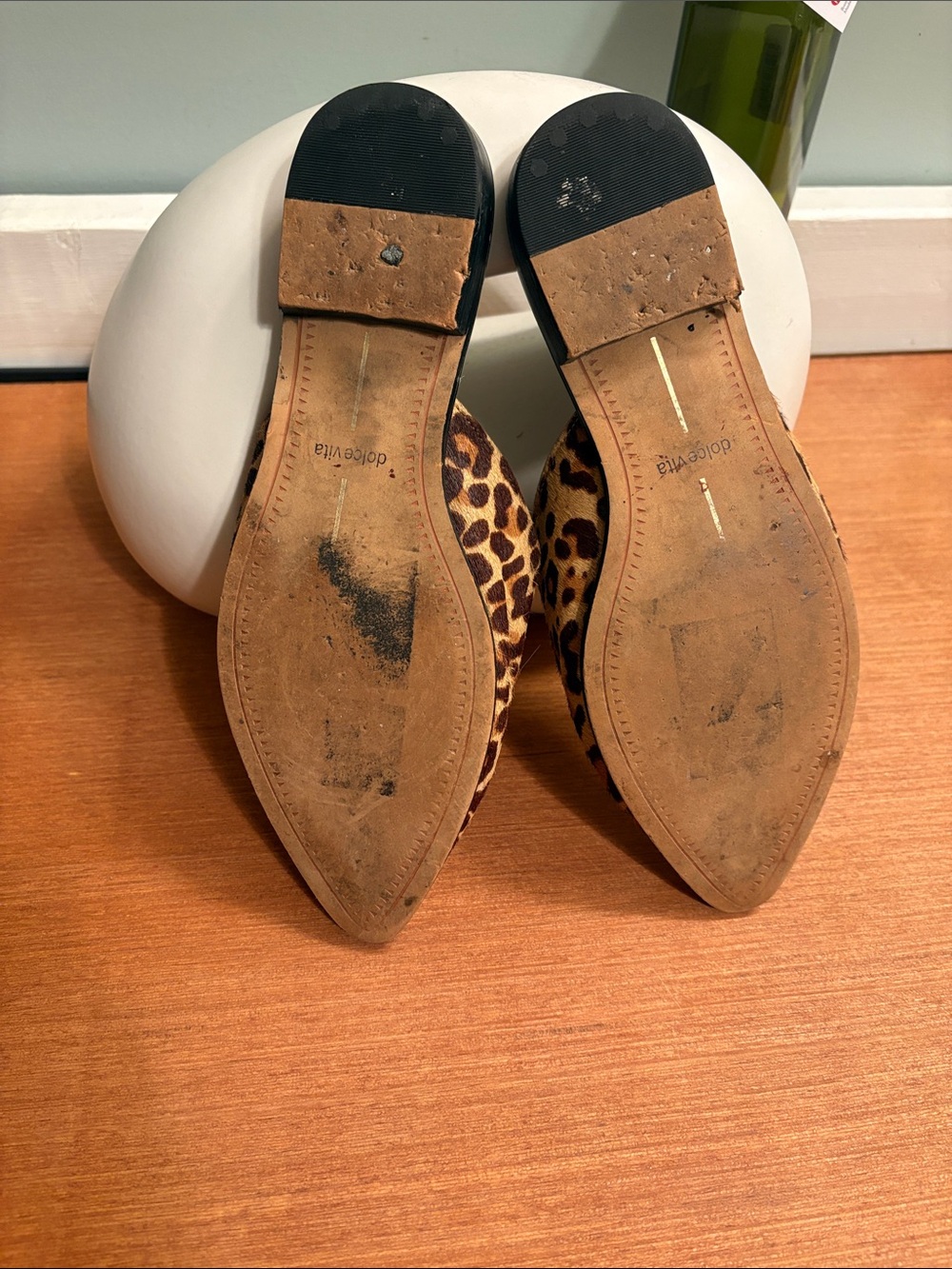 Dolce Vita Leopard Print Pointed Mules in Brown and Tan - Picture 4 of 7